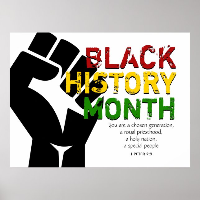 BLACK HISTORY MÅNAD Christian Bible Scripture Poster (Framsidan)