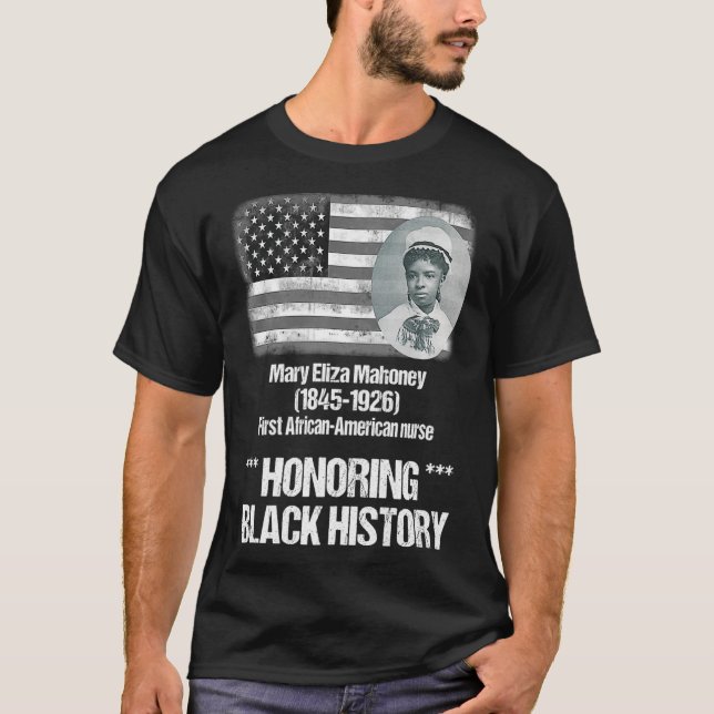 Black History med 1st African American Nurse T Shirt (Framsida)