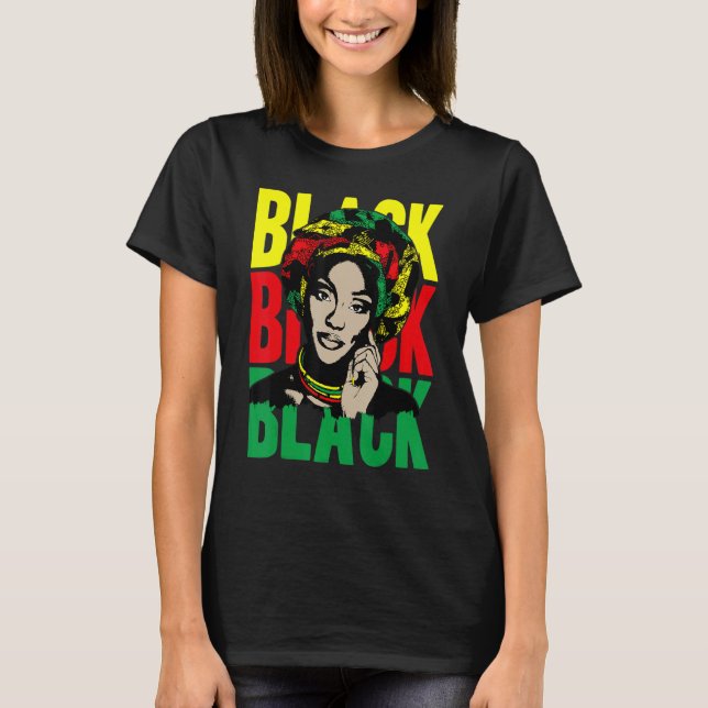 Black History Melanin Proud African American Inspi T Shirt (Framsida)
