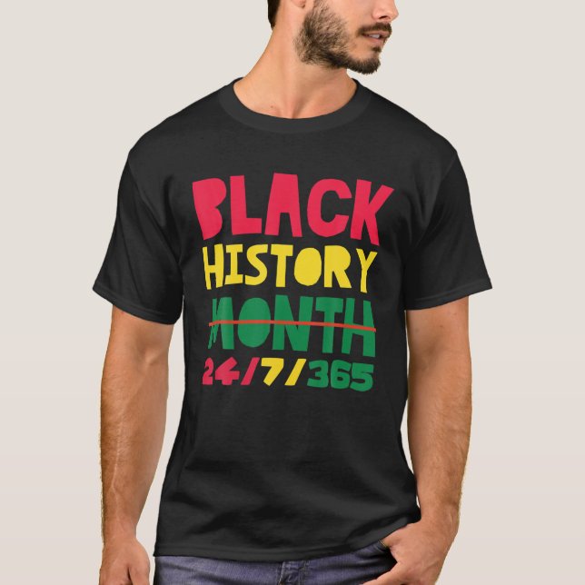 Black History Monde African American T Shirt (Framsida)