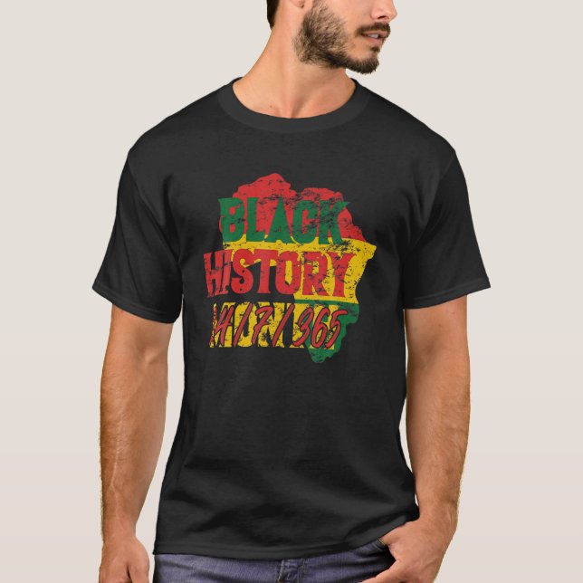 Black History Month 2022 24/7/365 African American T Shirt (Framsida)