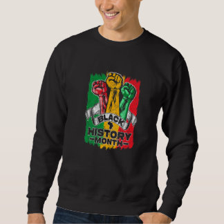 Black History Month 2023 Hand Strong African Ameri Lång Ärmad Tröja