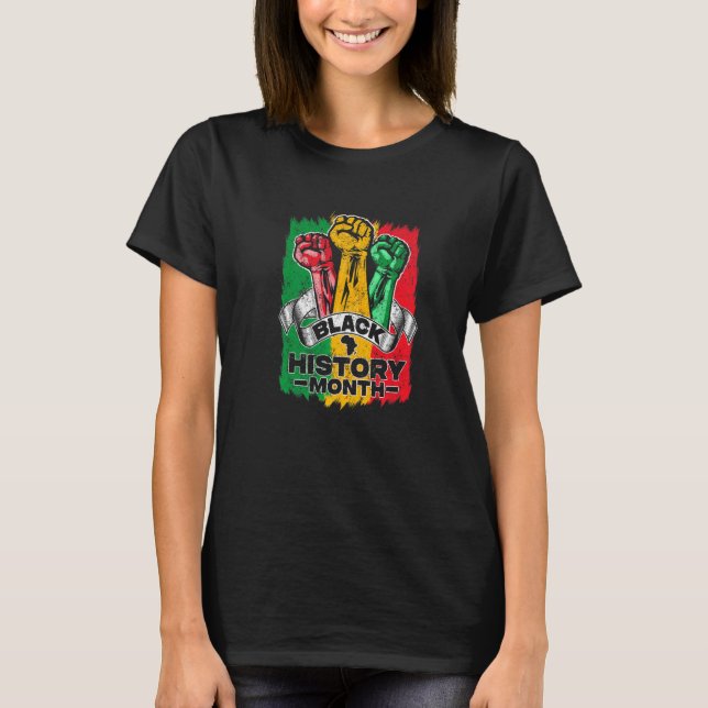 Black History Month 2023 Hand Strong African Ameri T Shirt (Framsida)