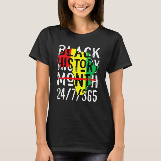 Black History Month 247365 Africa Map Melanin 2022 T Shirt (Framsida)