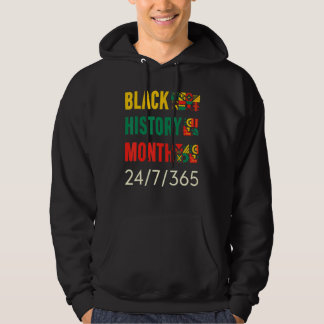 Black History Month 247365 Africa Map Melanin 2023 Hoodie