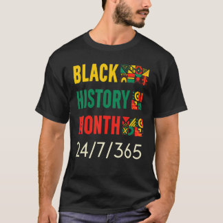 Black History Month 247365 Africa Map Melanin 2023 T Shirt