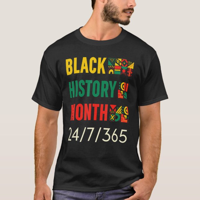 Black History Month 247365 Africa Map Melanin 2023 T Shirt (Framsida)