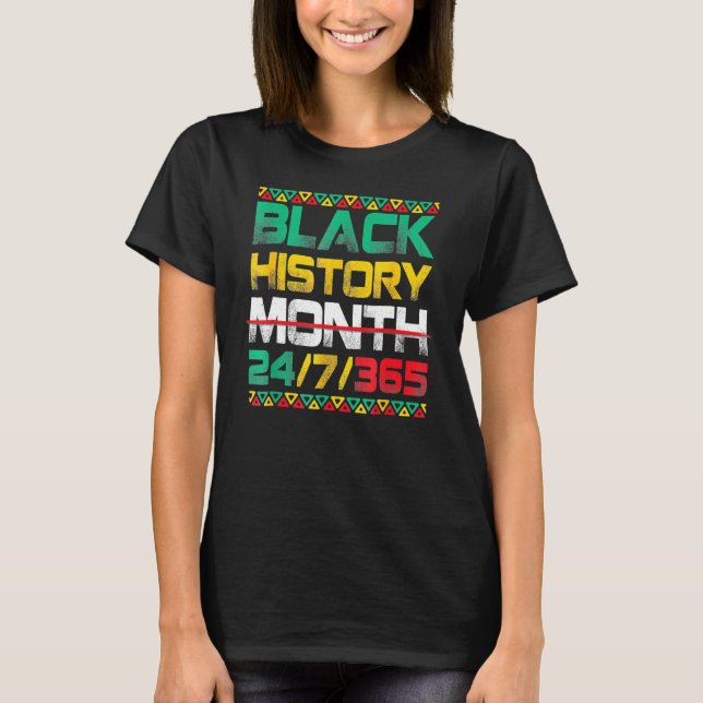 Black History Month 247365 Africa Map Melanin 2023 T Shirt (Framsida)