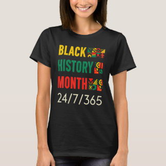 Black History Month 247365 Africa Map Melanin 2023 T Shirt