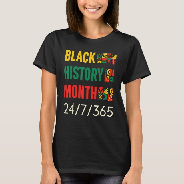 Black History Month 247365 Africa Map Melanin 2023 T Shirt (Framsida)