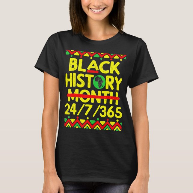 Black History Month 247365 Africa Map Melanin 2023 T Shirt (Framsida)