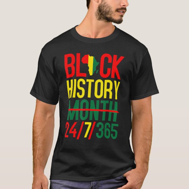 Black History Month 247365 Africa Map Melanin Men  T Shirt (Framsida)