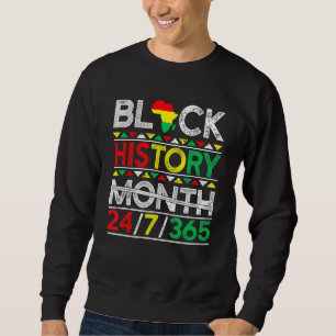 Black History Month 247365 African Melanin Black M Lång Ärmad Tröja