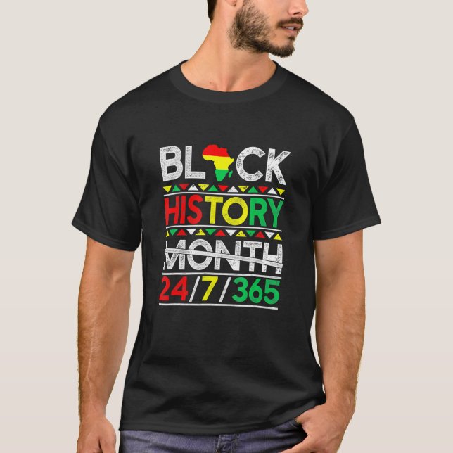 Black History Month 247365 African Melanin Black M T Shirt (Framsida)