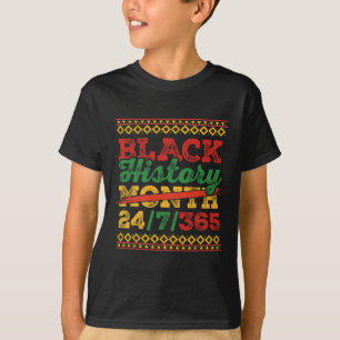 Black History Month 247365 Manar Women Kids Black T Shirt