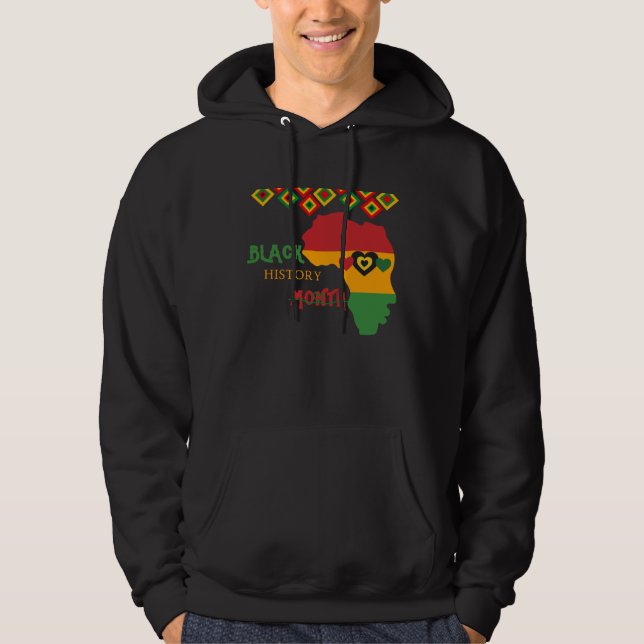 Black History Month Africa American Hoodie (Framsida)