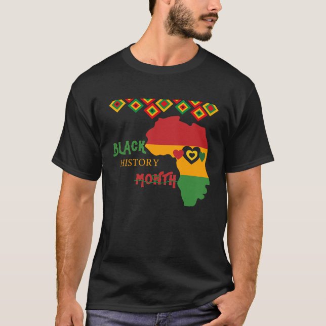 Black History Month Africa American T Shirt (Framsida)