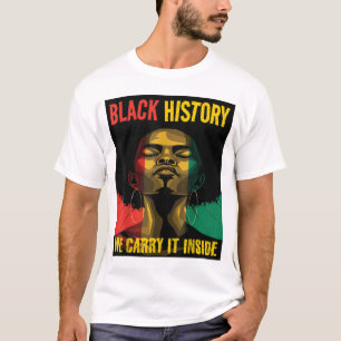 Black History Month African American Afro Womenns T Shirt