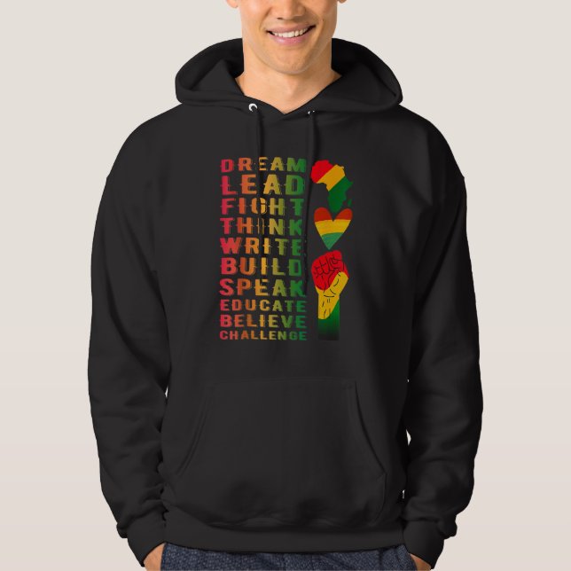 Black History Month African American For Girls W Hoodie (Framsida)