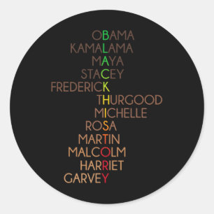 Black History Month African American Manar Women K Runt Klistermärke