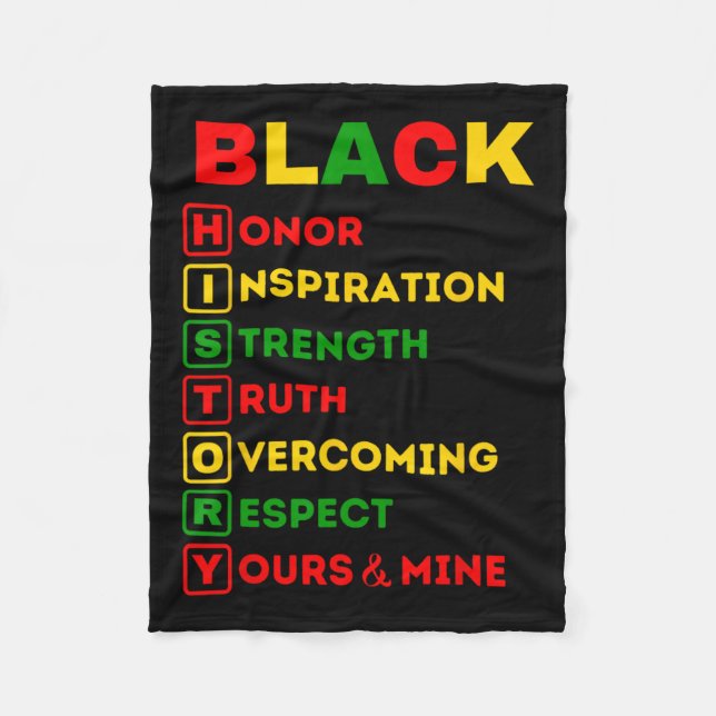 Black History Month African American Pride Celebra Fleecefilt (Framsidan)