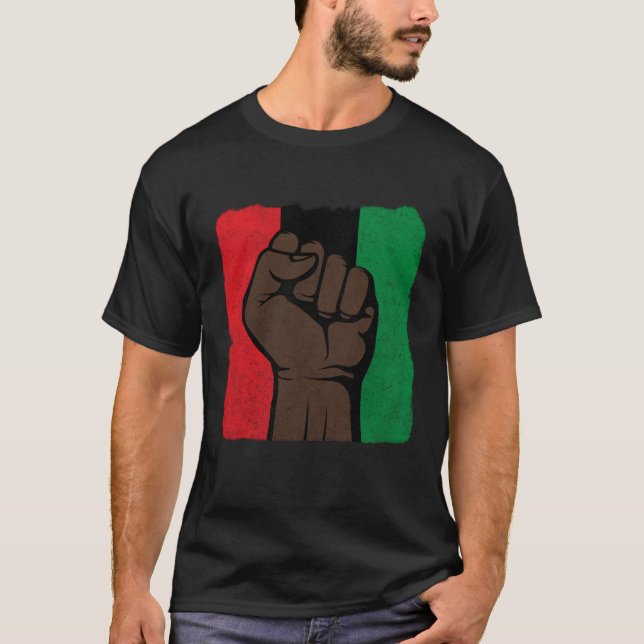 Black History Month  African American Pride Fist T Shirt (Framsida)