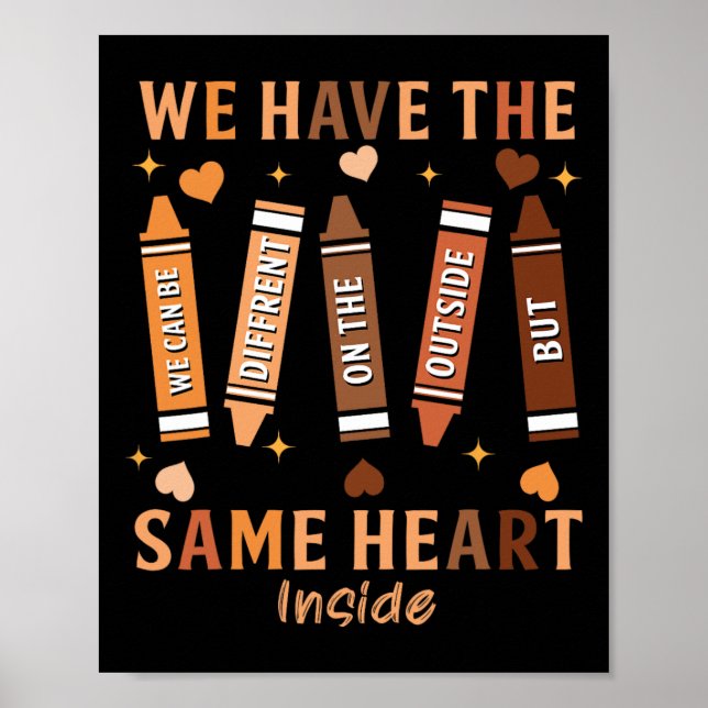 Black History Month African American Samma Heart M Poster (Framsidan)