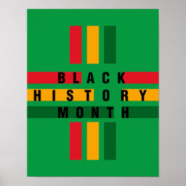Black History Month African Flagga Färg Poster