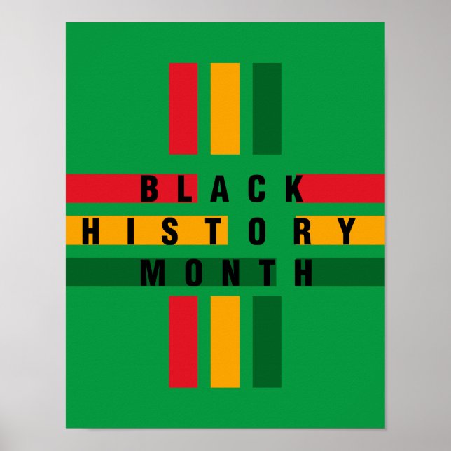 Black History Month African Flagga Färg Poster (Framsidan)