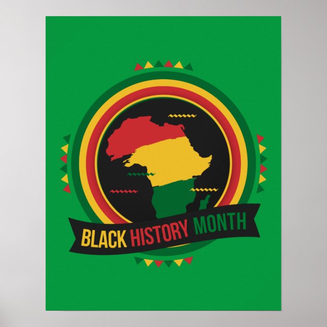 Black History Month African Flagga Poster (Framsidan)
