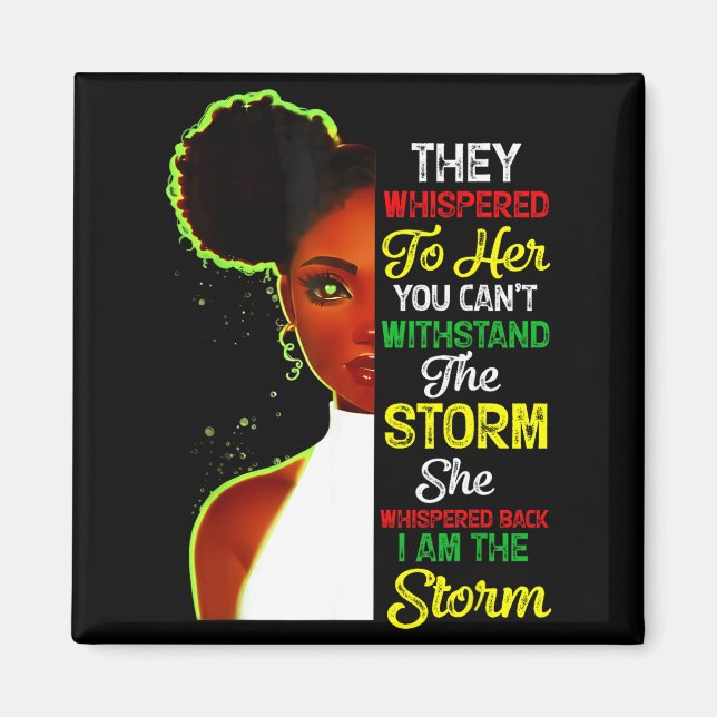 Black History Month African Girl Woman Afro I Am T Magnet (Framsidan)