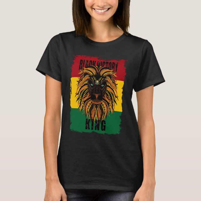Black History Month African Lion Black History Roo T Shirt (Framsida)