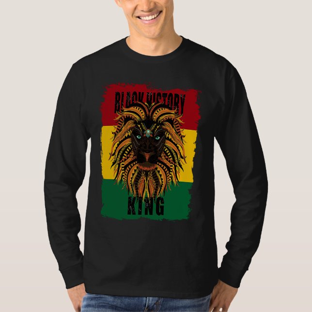 Black History Month African Lion Black History Roo T Shirt (Framsida)