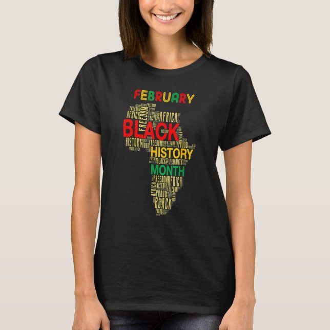 Black History Month African Map Africa Roots Pride T Shirt (Framsida)