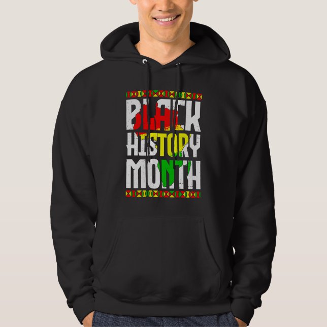 Black History Month African Map Flag Afro Freedom Hoodie (Framsida)