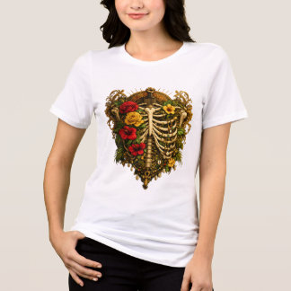 Black History Month African Skeleton Queen Floral  T Shirt