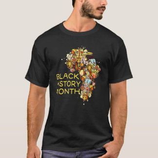 Black History Month Afro American Karta T Shirt