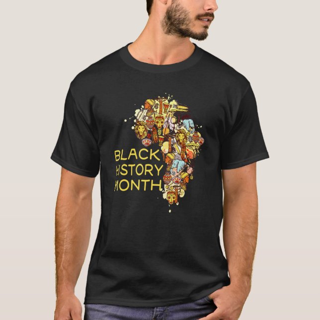 Black History Month Afro American Karta T Shirt (Framsida)