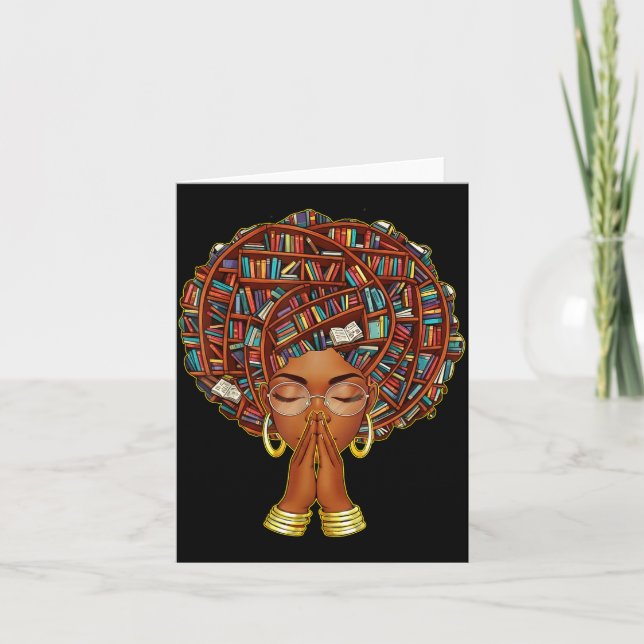 Black History Month Afro Book Lover Women Girls Li Kort (Framsida)