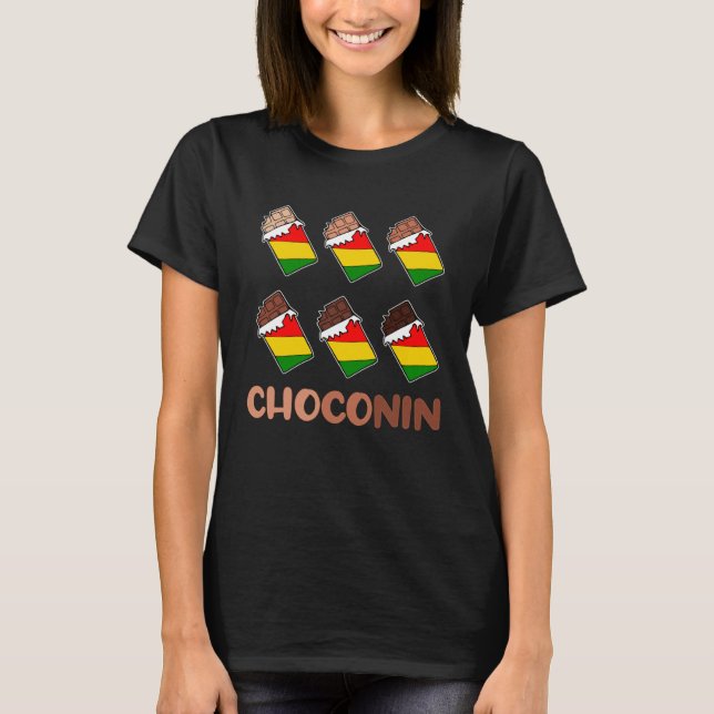 Black History Month Afro Melanin Black Women Choco T Shirt (Framsida)