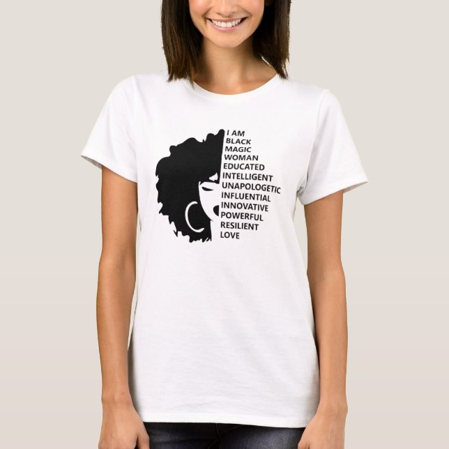Black History Month Afro Woman African American T Shirt (Framsida)