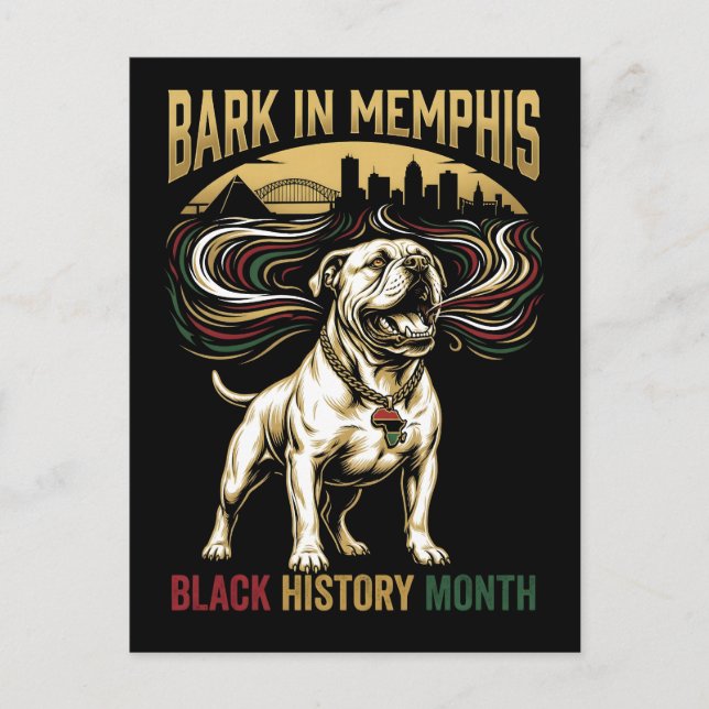 Black History Month American Bulldog Cultural Art Vykort (Framsida)