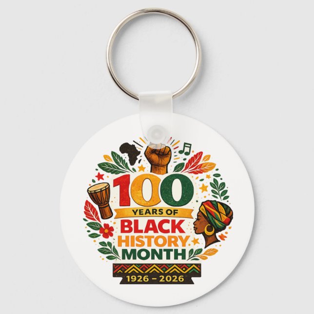 Black History Month Anniversary Nyckelring (Framsida)