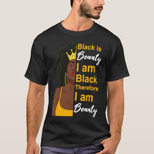 Black History Month  Beautiful Melanin Poppin Girl T Shirt (Framsida)