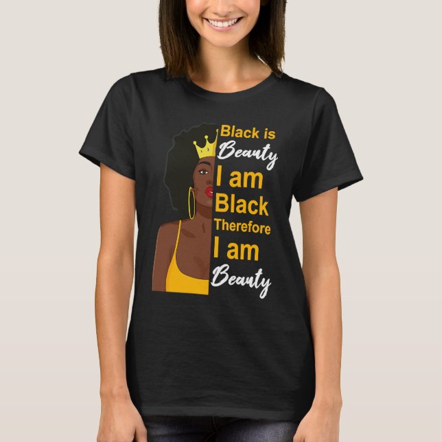 Black History Month  Beautiful Melanin Poppin Girl T Shirt (Framsida)