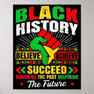 Black History Month Believe Achieve Succeed Melani Poster