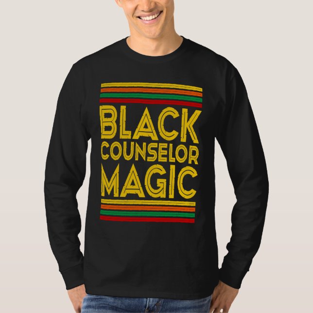 Black History Month  Black Counselor Magic T Shirt (Framsida)