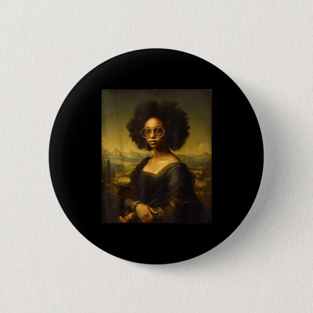 Black History Month Black Mona Lisa African Americ Knapp (Framsida)