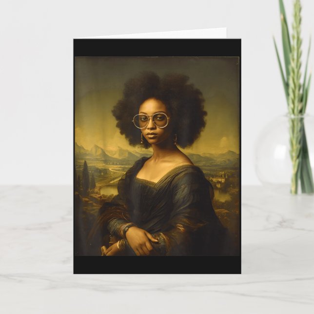 Black History Month Black Mona Lisa African Americ Kort (Framsida)