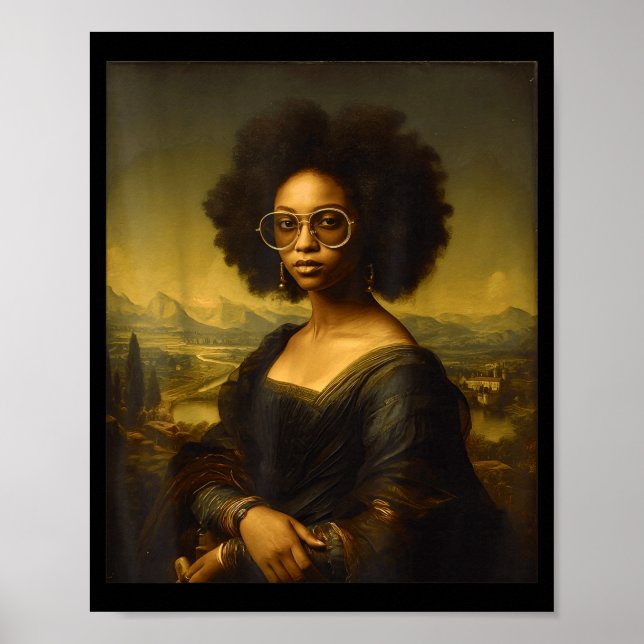 Black History Month Black Mona Lisa African Americ Poster (Framsidan)